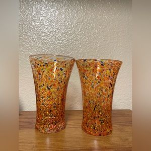 A set of 2 Confetti Mexican glasses 16oz